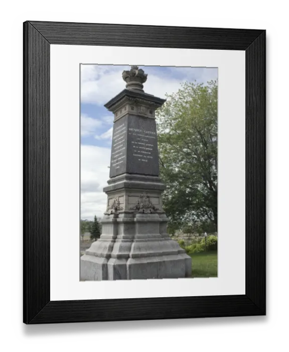 Framed Print : Cartier monument on the St Lawrence, Quebec