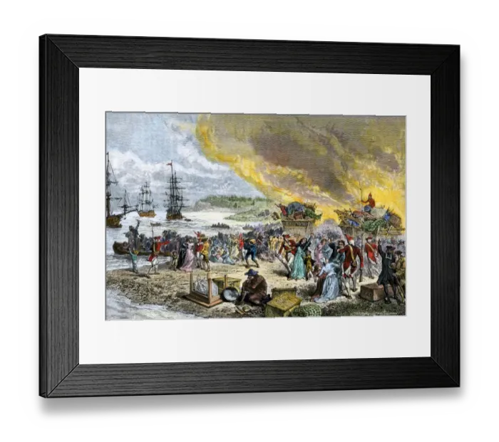 Framed Print : Deportation of the Acadians by the British Framed Print : Deportation of the Acadians by the British