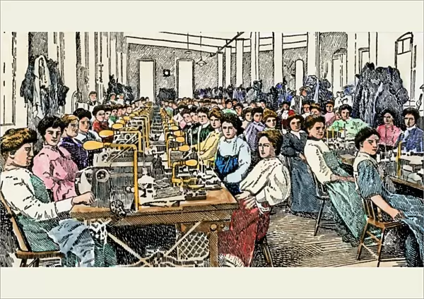 Knitting mill workers