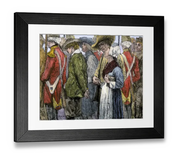 Framed Print : British removing Acadians from Canada in 1755 Framed Print : British removing Acadians from Canada in 1755