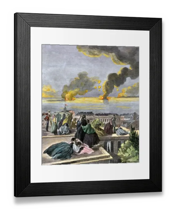 Framed Print : Citizens of Charleston watching the Confederate bombardment of Fort Sumter Framed Print : Citizens of Charleston watching the Confederate bombardment of Fort Sumter