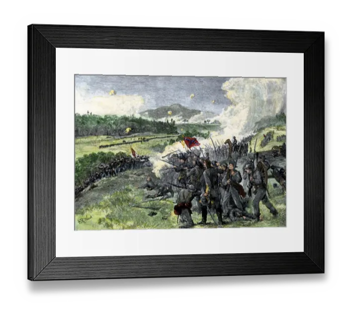 Framed Print : Confederates fighting to hold the heights in the Battle of Resaca Framed Print : Confederates fighting to hold the heights in the Battle of Resaca