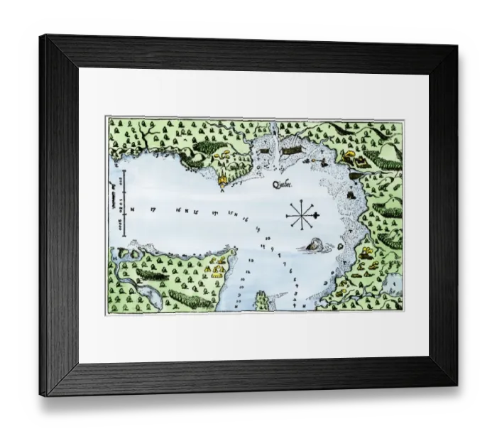 Framed Print : Champlains Quebec settlement, 1613 Framed Print : Champlains Quebec settlement, 1613
