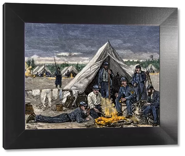 Union soldiers at Camp Cameron, Civil War