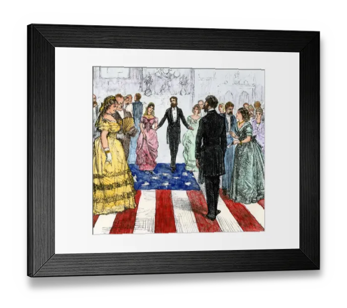 Framed Print : Confederate President Davis dancing on a US flag, 1862 Framed Print : Confederate President Davis dancing on a US flag, 1862