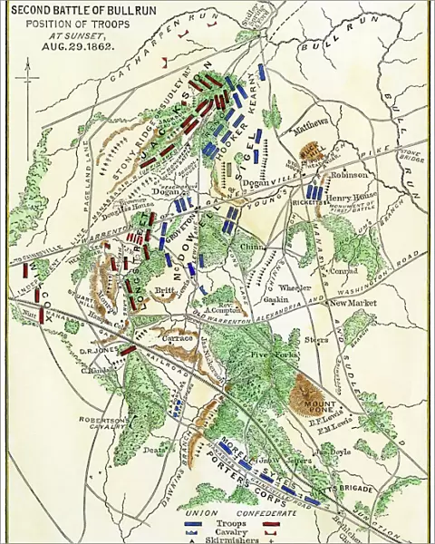 Map of the Second Battle of Bull Run, 1862