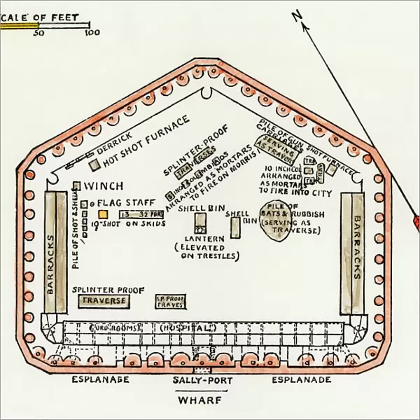 Layout of Fort Sumter at the outset of the Civil War
