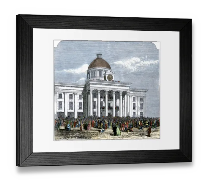 Framed Print : Jefferson Davis inaugurated as president of the Confederate States of America