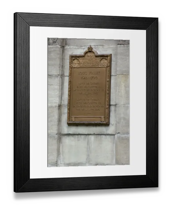 Framed Print : Louis Joliet memorial plaque in old Quebec Framed Print : Louis Joliet memorial plaque in old Quebec
