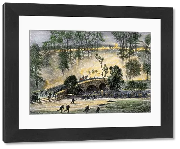 Battle of Antietam combat at Burnside Bridge, 1862