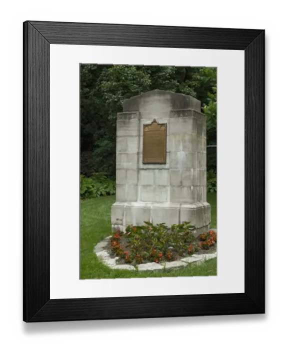 Framed Print : Memorial at Louis Joliets home in old Quebec Framed Print : Memorial at Louis Joliets home in old Quebec