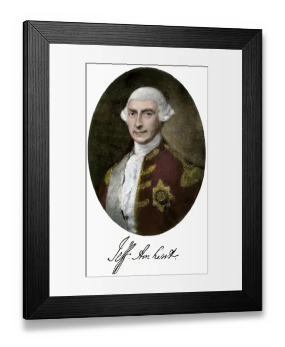 Framed Print : Jeffrey Amherst with his signature