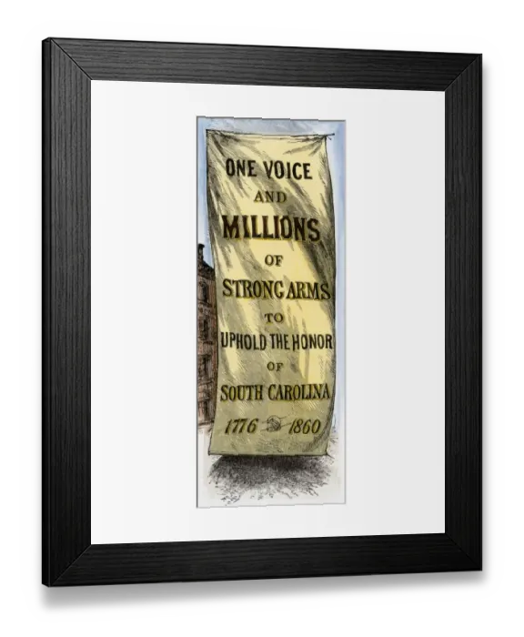 Framed Print : Secession banner in Charleston, 1860 Framed Print : Secession banner in Charleston, 1860