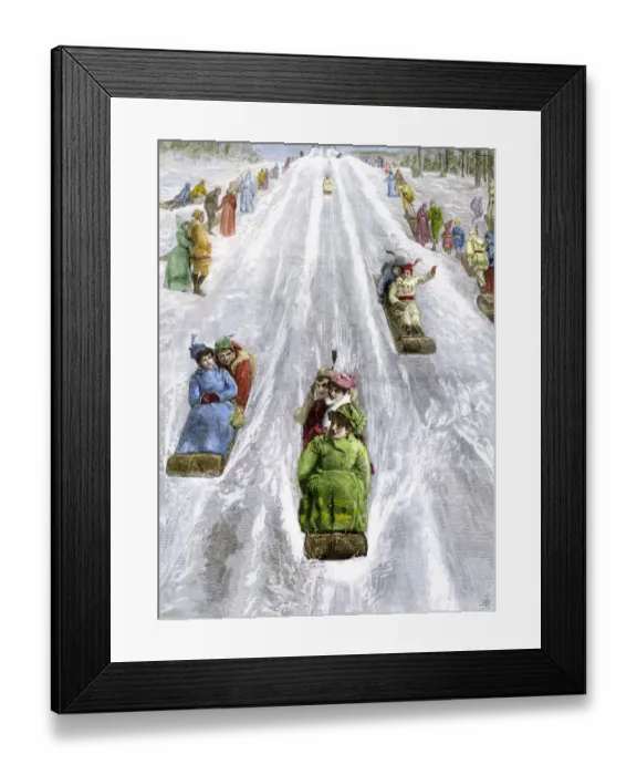 Framed Print : Toboggan slide in a park in Montreal Framed Print : Toboggan slide in a park in Montreal