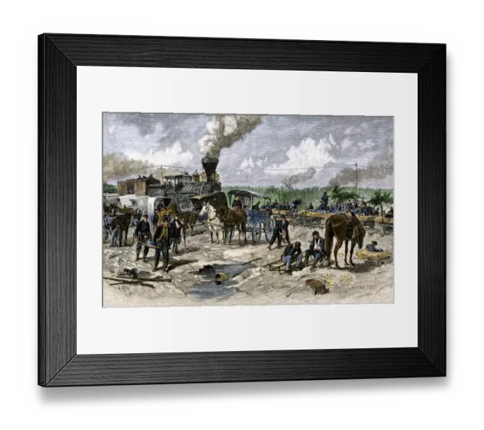 Framed Print : Wounded troops transported by train after the battle of Fair Oaks Framed Print : Wounded troops transported by train after the battle of Fair Oaks