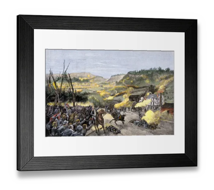 Framed Print : Confederates driven from Elkhorn Tavern in the Battle of Pea Ridge Framed Print : Confederates driven from Elkhorn Tavern in the Battle of Pea Ridge
