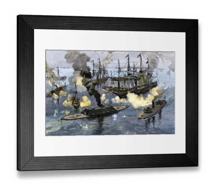Framed Print : Surrender of the Confederate ironclad Tennessee Framed Print : Surrender of the Confederate ironclad Tennessee