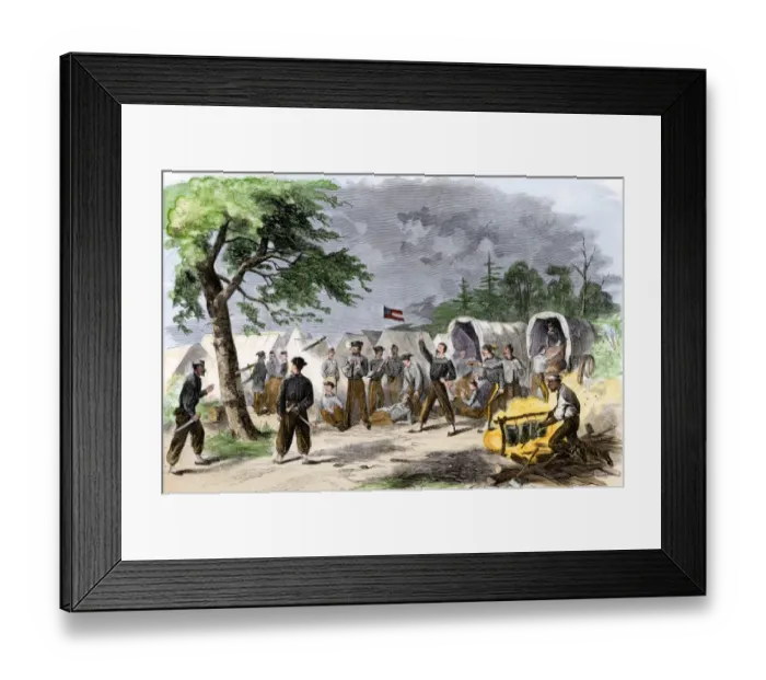 Framed Print : Mississippi regiment throwing the bowie knife, Civil War