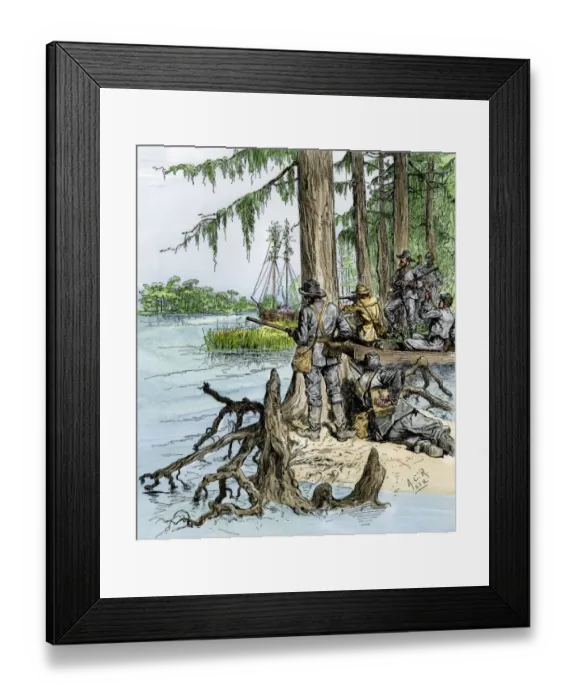 Framed Print : Confederate sharpshooters defending New Orleans, 1862 Framed Print : Confederate sharpshooters defending New Orleans, 1862