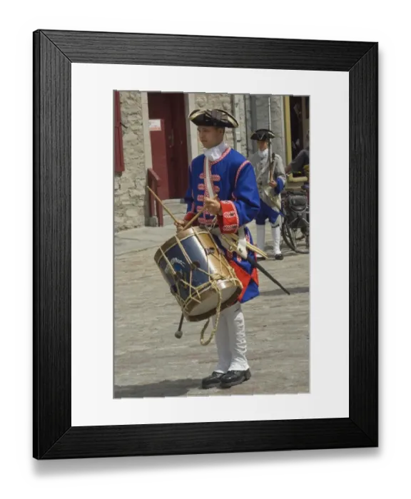 Framed Print : Drummer reenactor in old Quebec Framed Print : Drummer reenactor in old Quebec