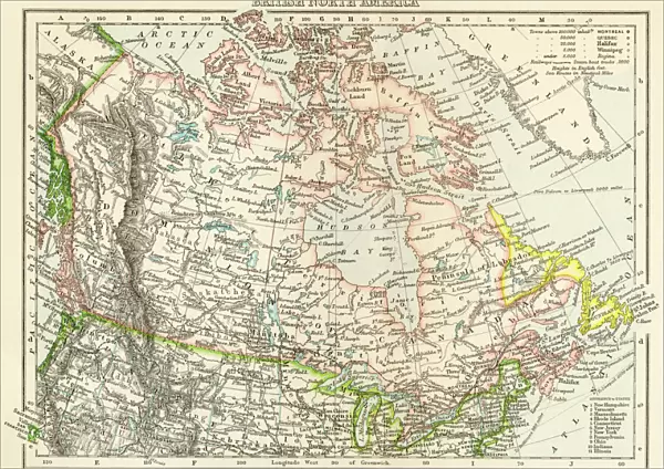 Canada map, 1870s