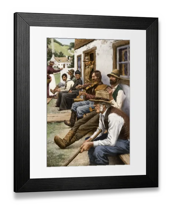 Framed Print : Neighborhood concert in a French-Canadian village, 1900 Framed Print : Neighborhood concert in a French-Canadian village, 1900