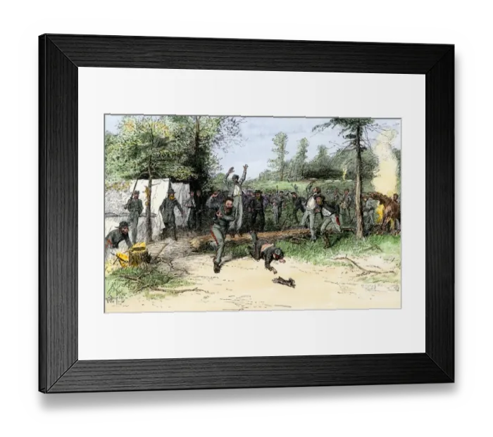 Framed Print : Rabbit chased for food in a Confederate camp Framed Print : Rabbit chased for food in a Confederate camp