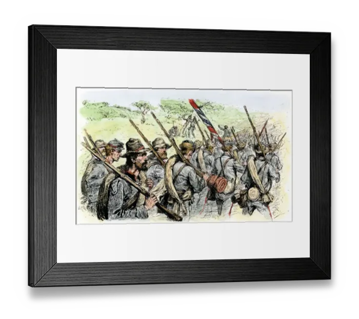Framed Print : Confederate troops on the march Framed Print : Confederate troops on the march