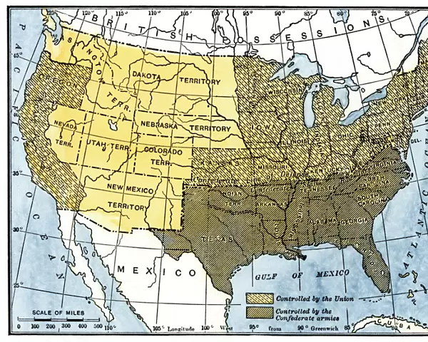 Civil War territory map, 1861