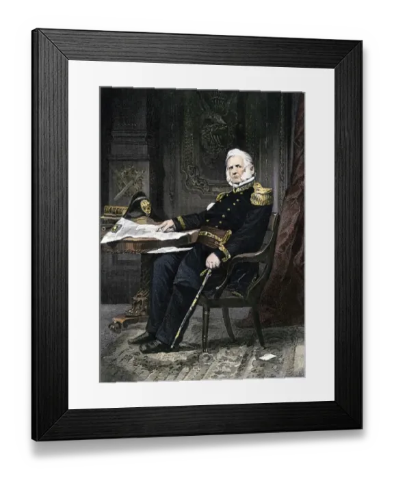 Framed Print : General Winfield Scott seated at his desk Framed Print : General Winfield Scott seated at his desk