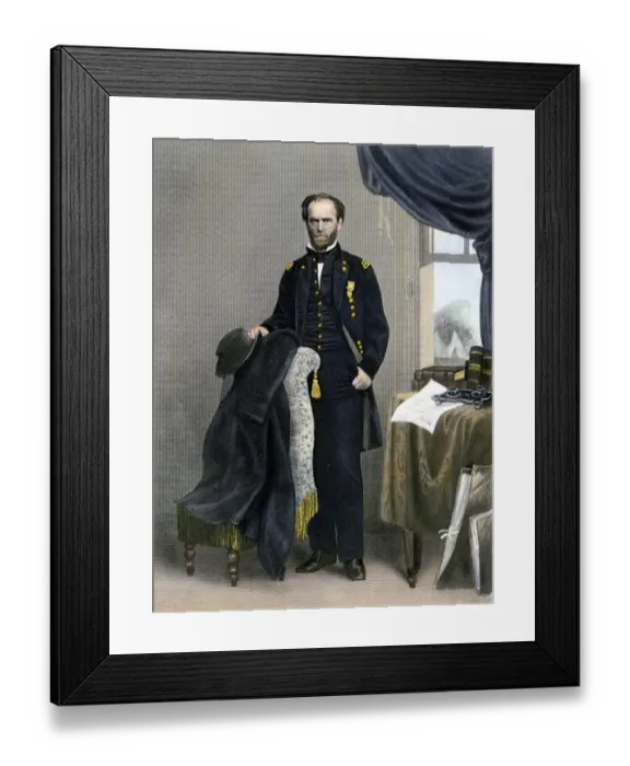 Framed Print : Union General William Tecumseh Sherman in his Civil War uniform Framed Print : Union General William Tecumseh Sherman in his Civil War uniform