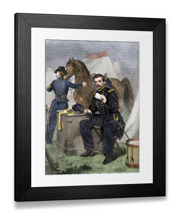 Framed Print : Union General George B. McClellan in his field headquarters Framed Print : Union General George B. McClellan in his field headquarters