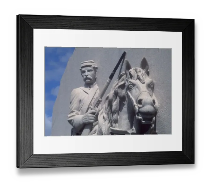 Framed Print : 17th Pennsylvania Cavalry memorial, Gettysburg Battlefield