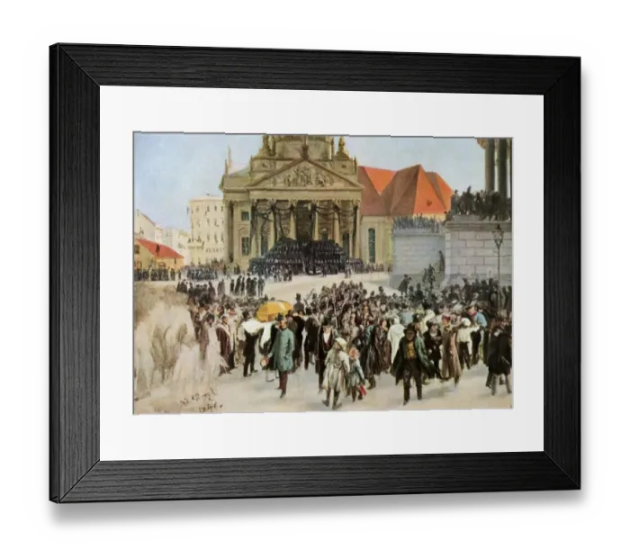 Framed Print : 1848 uprising in Berlin
