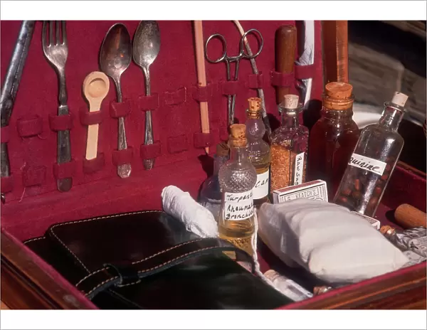 Medical kit in the Civil War, 1860s