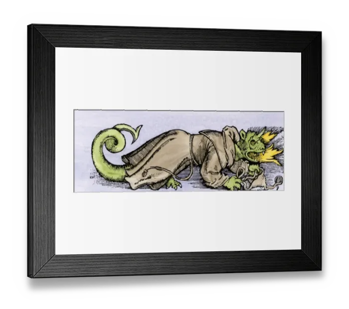Framed Print : Dragon of Heresy, from Guidius Dialogy printed in Switzerland Framed Print : Dragon of Heresy, from Guidius Dialogy printed in Switzerland