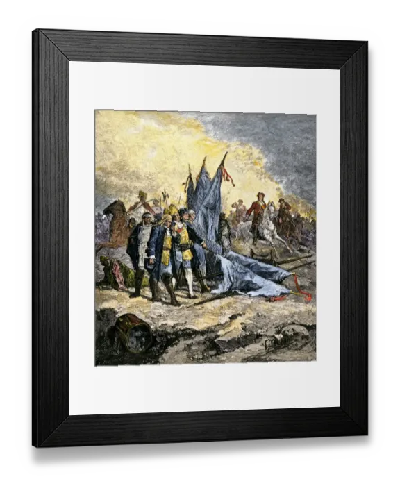 Framed Print : Peter the Great commanding the Russian army against the Swedes at the Battle of