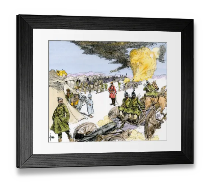 Framed Print : Russian army camp on the Pruth River during negotiations with the Turks Framed Print : Russian army camp on the Pruth River during negotiations with the Turks