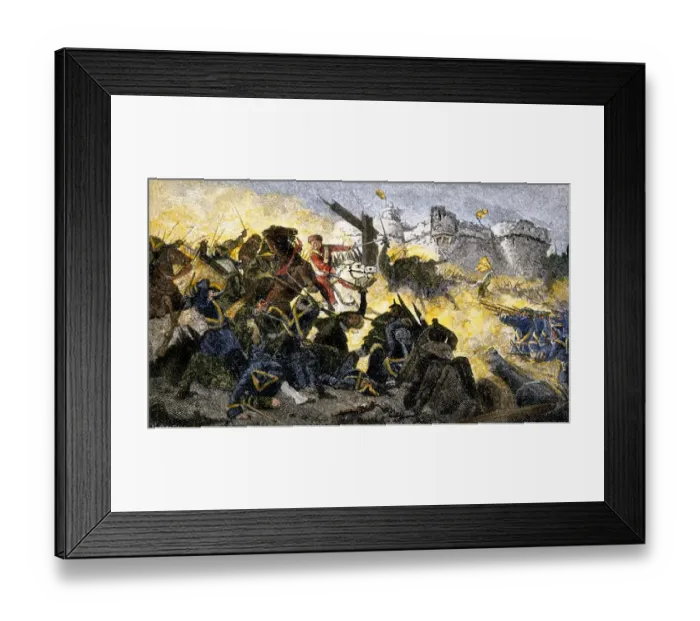 Framed Print : Swedish victorious over the Russians at the Battle of Narva