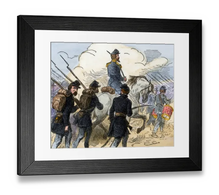 Framed Print : Union Army marching to the first Battle of Bull Run, 1861 Framed Print : Union Army marching to the first Battle of Bull Run, 1861