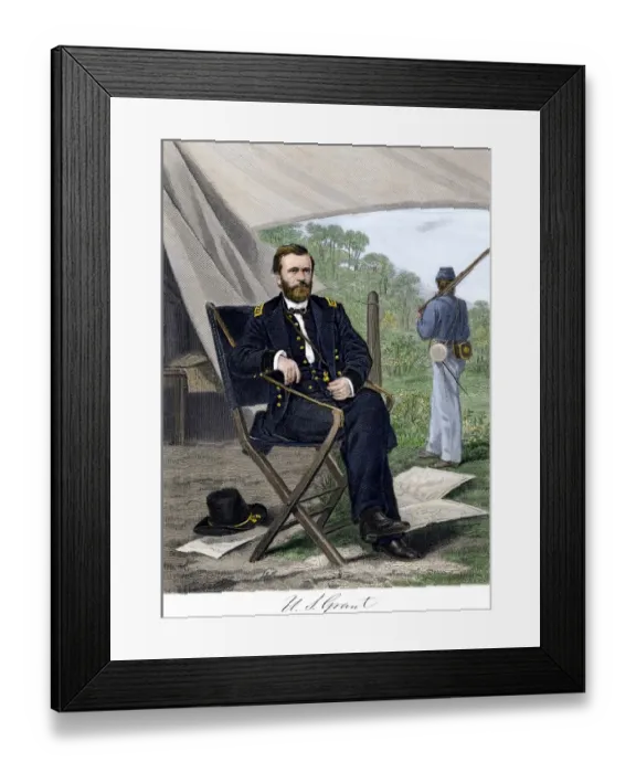 Framed Print : General Ulysses S. Grant in field headquarters during the Civil War Framed Print : General Ulysses S. Grant in field headquarters during the Civil War