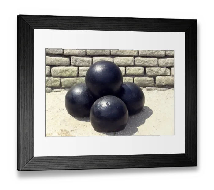 Framed Print : Cannonballs, Fort Moultrie, Charleston SC