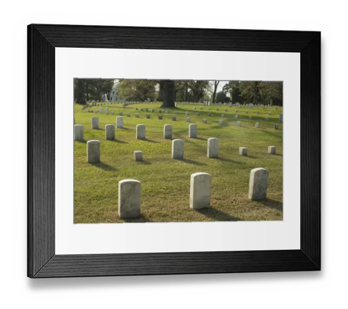 Framed Print : National Cemetery, Shiloh battlefield