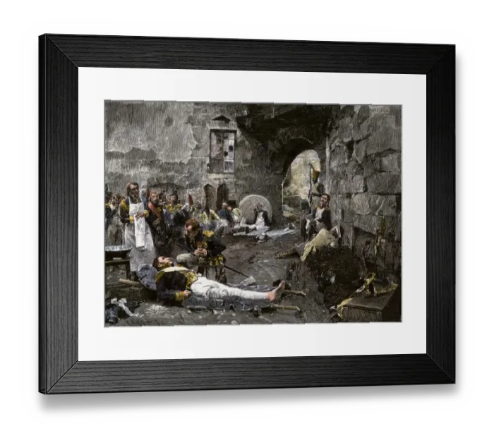 Framed Print : Loss of Marshal Lannes in the French defeat near Vienna, 1809