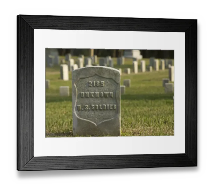 Framed Print : Unknown soldiers grave, National Cemetery, Shiloh battlefield