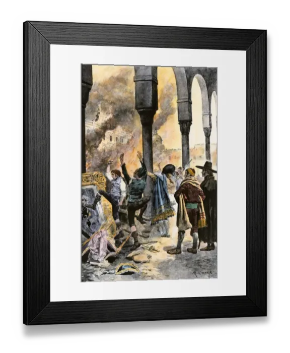 Framed Print : Madrid riots after Spains defeat at Trafalgar, 1805 Framed Print : Madrid riots after Spains defeat at Trafalgar, 1805