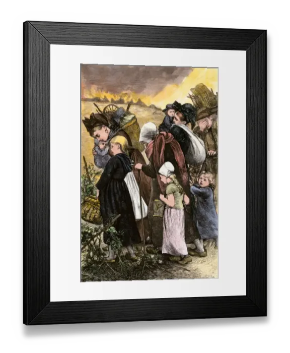 Framed Print : Franco-Prussian War refugees, 1870