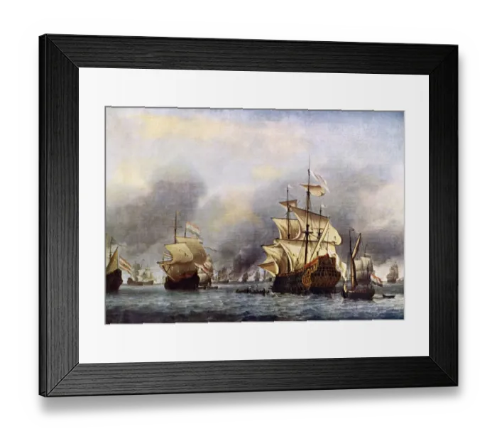 Framed Print : Sea fight between England and Holland during the Dutch War Framed Print : Sea fight between England and Holland during the Dutch War