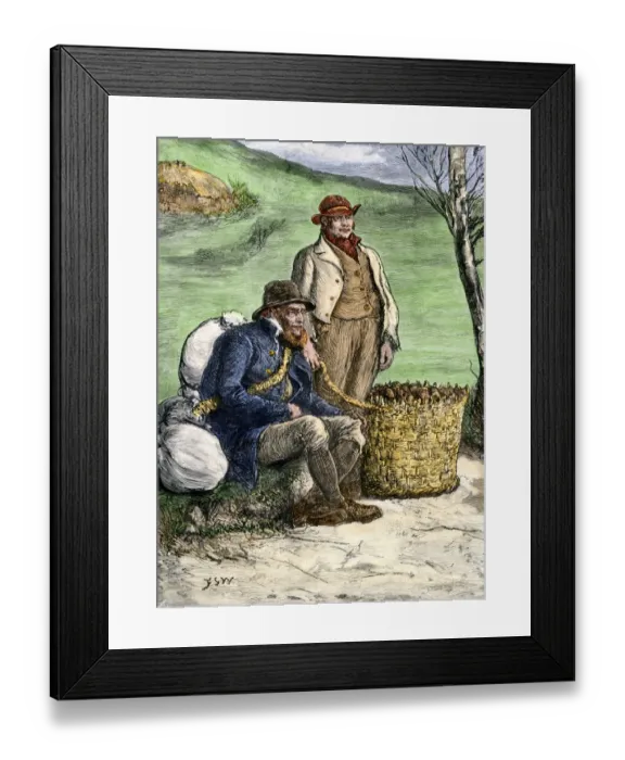Framed Print : Seed potatoes carried to Ireland, 1800s Framed Print : Seed potatoes carried to Ireland, 1800s
