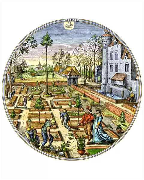 Formal garden of the late Middle Ages